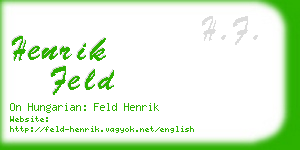 henrik feld business card